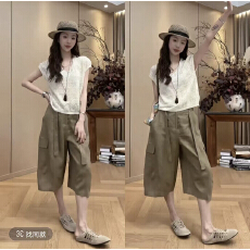 批发薄款女士针织衫短袖<b class='q'>夏</b>季V领镂空假两件宽松独特漂亮减龄款上衣女