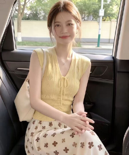 있음 선적 레트로 u 칼라 나비 넥타이 날다 소매 짠 셔츠 여름