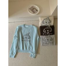 批发韩系小狗绒毛感超舒服2025秋冬新款童趣套头针织衫百搭简约休闲女