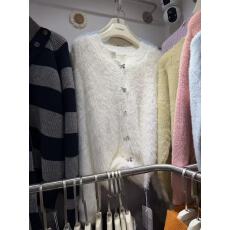 批发BLUEBERRY韩系温柔25·ss<b class='q'>新款</b>蝴蝶结扣子毛毛上衣开衫热卖补单款