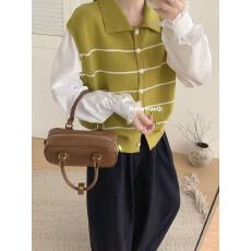 批发针织开衫女韩系穿搭条纹毛衣<b class='q'>外套</b>秋季<b class='q'>女装</b>上衣