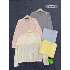 批发BLUEBERRY韩系温柔风开<b class='q'>衫</b>镂空罩<b class='q'>衫</b>防晒长袖夏小众设计款针织上衣