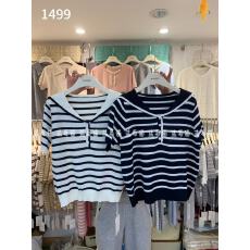 批发BLUEBERRY韩系温柔26·ss新款条纹开衫学院风大版针织套头带披肩