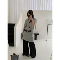 批发BLUEBERRY韩系毛织两件套度假风休闲宽松纯色简约连衣裙开衫外套