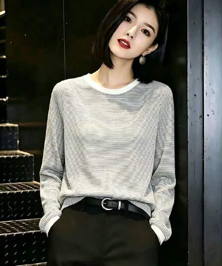 2026 년 가을 작은 샤넬 스타일 긍정적 인 어깨 라운드 넥 긴팔 T 여성 레저 패치워크 색상 풀오버 체크무늬 맨위 작은 셔츠