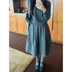 批发实拍实价 新款加绒加厚毛呢高腰<b class='q'>百搭</b>半身裙休闲气质中裙