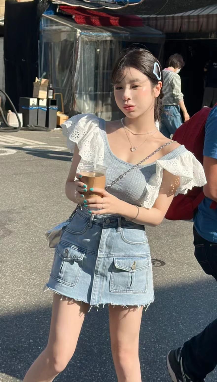 FA34648# 夏季新款韩国东大门修身型蕾丝气质时尚短款上衣 服裝批發女裝批發服飾貨源