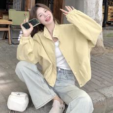 批发奶黄色工装风衣外套女春<b class='q'>秋</b>2026新款减龄设计感小众独特别致学院风