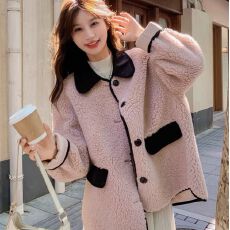 批发羊羔绒<b class='q'>外套女</b>2026韩版东大门新款粉色秋冬装新品韩版休闲宽松上衣