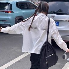批发韩版慵懒风字母印花冲锋衣外套女秋季休闲宽松薄款夹克<b class='q'>防晒</b>开衫潮
