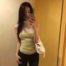 批发韩版条纹撞色半高领针织背心女<b class='q'>夏</b>季新款外穿修身显瘦百搭短款上衣