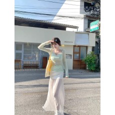 批发CallmeEar//【佩里月光】设计感小众拼接高腰包臀裙长款半身裙女