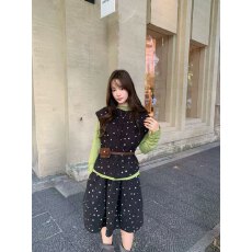 批发法式复古波点打底马甲半身裙三件套女秋季显瘦百搭<b class='q'>休闲</b><b class='q'>套装</b>秋穿搭