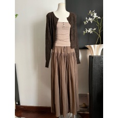 批发【8.3新品】WESTAYONE <b class='q'>镂空</b>长袖针织开衫薄外套女+针织吊带+裙裤