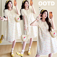 批发实拍现现 夏季新款孕妇装时尚波点娃娃领小清新可爱孕妇<b class='q'>连衣裙</b>子