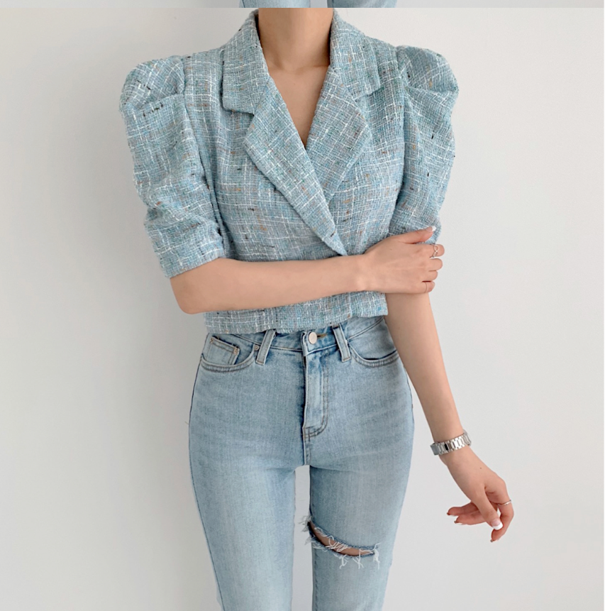 2026 지금 거품 소매 이름 따뜻한 품격 작은 샤넬 스타일 쇼트 스타일 작은 양복 여성 코트