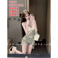 批发欲风美式复古辣妹水洗<b class='q'>牛仔</b>背带短裤破洞连体裤