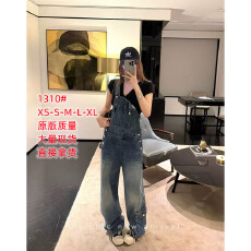 批发青春<b class='q'>背带裤</b>/复古单宁中低腰工装牛仔裤<b class='q'>女</b>春季新款