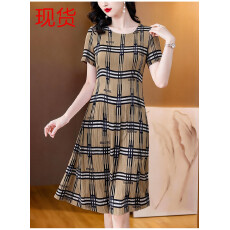 批发三宅褶皱2026夏季新款大码阔太太<b class='q'>宽松</b>复古印花气质显瘦A字<b class='q'>连衣裙</b>