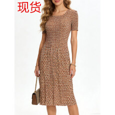 批发三宅褶皱2026夏季新款大码阔太太宽松复古印花气质显瘦A字<b class='q'>连衣裙</b>