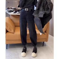 批发精品牛仔秋冬新款加绒九分牛仔裤<b class='q'>女</b>显瘦<b class='q'>哈伦裤</b>遮肉洋气老爹裤子
