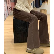 批发加绒微喇高腰大码牛仔裤女胖妹妹复古百搭修身显瘦喇叭裤