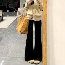 批发秋冬加绒西装喇叭裤女大码胖妹妹梨形身材修身显瘦休闲裤KX