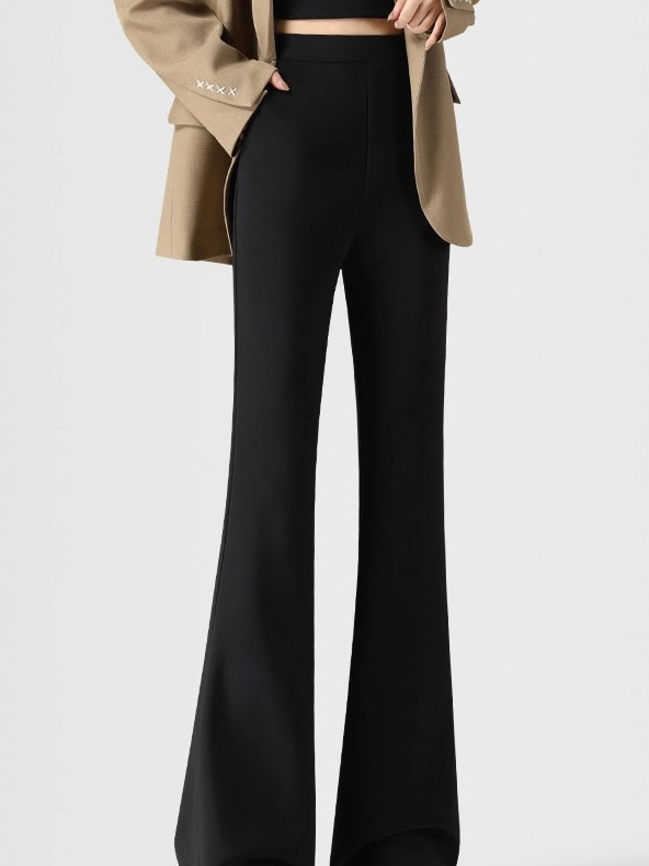 Winter and Autumn Plush Wool Blazer Wide Leg Pants for Women Plus Size Fat Sisters Pear Shape Body Slimming Casual Pants KX