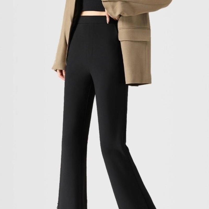 Winter and Autumn Plush Wool Blazer Wide Leg Pants for Women Plus Size Fat Sisters Pear Shape Body Slimming Casual Pants KX