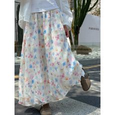 批发春款全码 彩色花苞裙 大码胖mm显瘦a字碎花半身伞裙