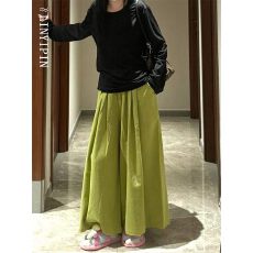 批发春款全码 草绿色裙裤 大码显瘦八分运动慵懒阔腿裤裙