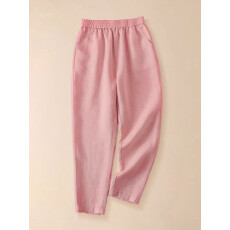 批发非实拍棉麻<b class='q'>七分裤</b>女夏季薄款2025新款松紧腰夏天棉麻料<b class='q'>哈伦</b>裤