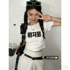 批发92棉/8氨纶40支210g纯棉 修身短款T恤女短袖韩版