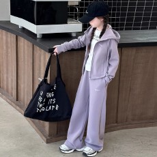 批发280g仿曼巴棉女童套装春秋款洋气时髦中大童秋装休闲运动两件套