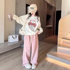 批发仿华棉复牛奶丝<b class='q'>女童</b><b class='q'>春秋</b>洋气<b class='q'>套装</b>新款中大<b class='q'>童装女</b>孩休闲运动两件套