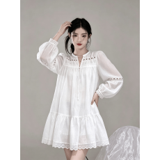 批发法式白色<b class='q'>衬衫</b>连衣裙<b class='q'>女</b>2026新款秋季小个子巨好看新疆云南旅游穿搭