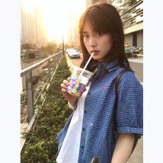 批发美式蓝色格子短袖衬衫女夏季新款刺绣宽松小众百搭设计感休闲衬衣