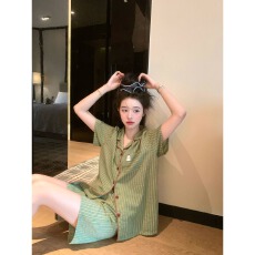 好睡棉 2026款云朵棉撞色条纹短袖女睡衣套装 M--2XL