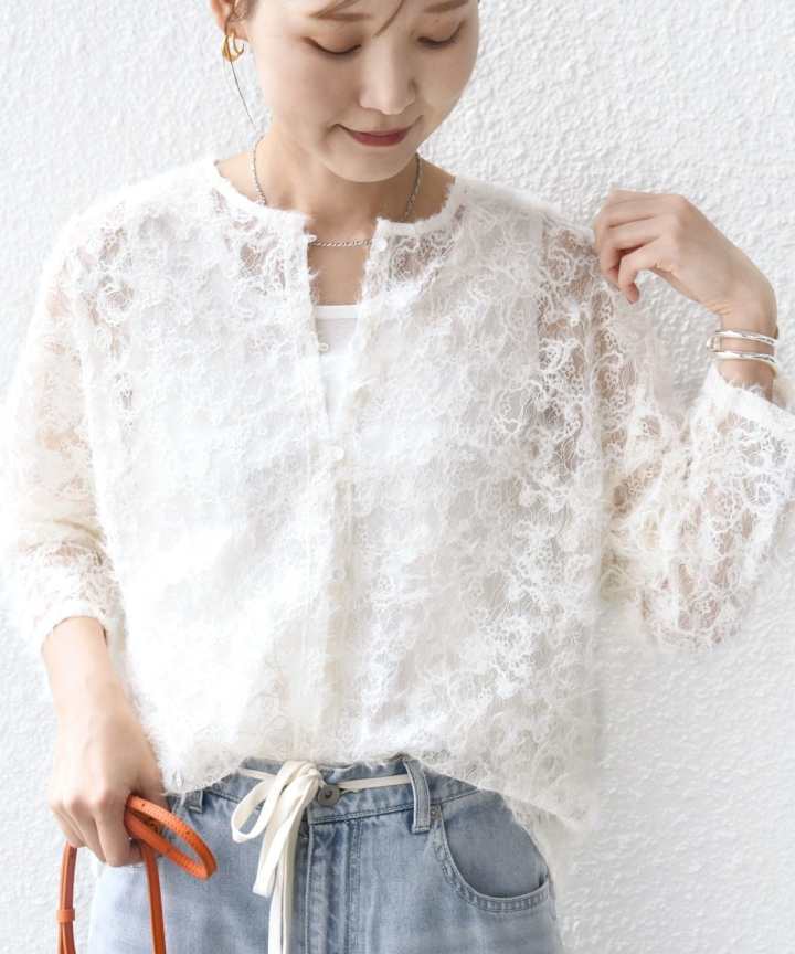 폭발 대외 무역 여성 의류 일본식 홀로우 아웃 자수 맨위 라운드 넥 레이스 오픈 가디건 여성 봄 여름 새로운