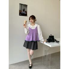 批发韩系镂空U领针织吊带背心女早秋2025新款叠穿慵懒巨好看无袖上衣