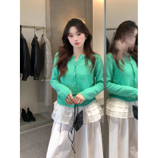 批发Y.JIA伊嘉早春新款温柔风针织<b class='q'>开衫</b>+气质甜美蕾丝拼接吊带两件套女