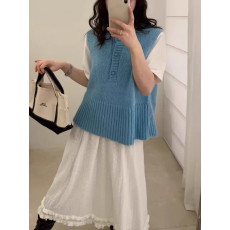 批发2026年韩系外穿针织马甲女叠穿<b class='q'>甜美</b>糖果色显瘦无袖背心设计感上衣