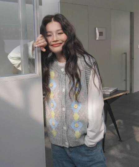 레트로 짜임 자수 꽃 조끼 여자 가을 라운드 넥 오픈 가디건 다용도 민소매 베스트 외부 가져 가라.