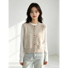 批发2026<b class='q'>春</b>季高级感针织坎肩女彩虹纽扣马甲背心叠穿开衫毛衣无袖上衣