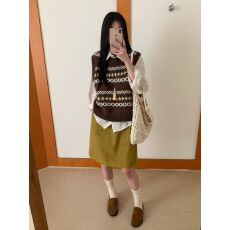 批发费尔岛提花针织无袖马甲女秋<b class='q'>冬</b>内搭叠穿毛衣背心打底衫上衣外穿厚