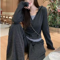 批发连帽卫衣<b class='q'>运动服</b>套装女春秋跑步时尚<b class='q'>韩版</b>显瘦上衣休闲阔腿裤套装女