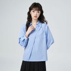 批发官图原版做工 V领长袖<b class='q'>白色</b><b class='q'>衬衫女</b>职业通勤衬衣设计感上衣