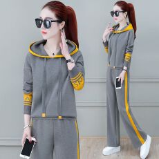 批发时尚大码女秋季新款两件套韩版运动<b class='q'>套装</b>连帽卫衣女宽松显瘦<b class='q'>休闲</b>服