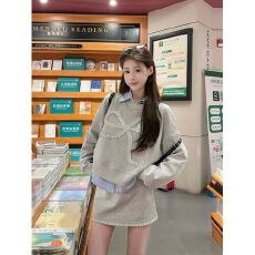 批发学院风穿搭一整套装连衣裙子秋季2025秋冬新款女装高级感卫衣短裙