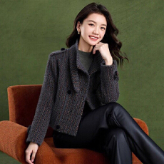 批发短款小香风毛呢外套女秋冬2025新款爆高端洋气减龄小个子妈妈上衣